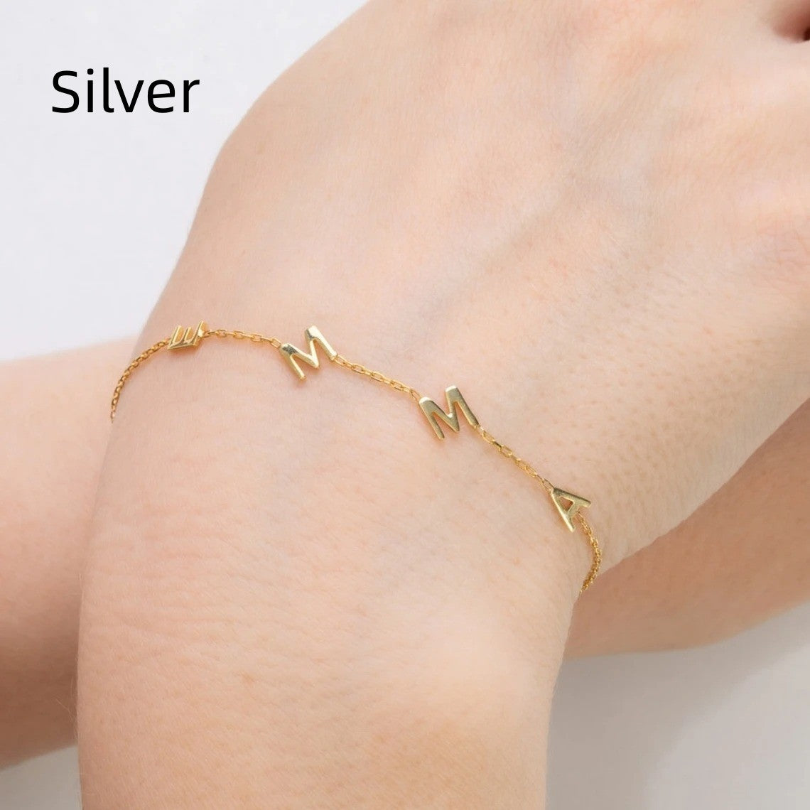 Custom Name Bracelet Stainless Steel Gold Initial Heart Design for Women, Men, and Kids