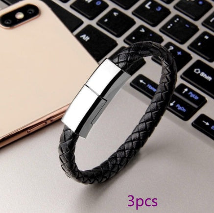 Multifunctional Bracelet Charger USB Charging Cable for iPhone 14/13 Max, USB-C, and Micro USB Devices