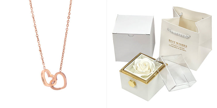 Rotating Soap Flower Rose Jewelry Gift Box Creative Packaging for Women