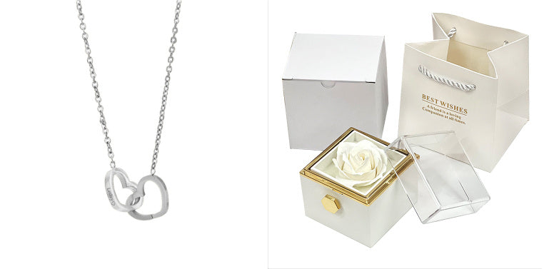 Rotating Soap Flower Rose Jewelry Gift Box Creative Packaging for Women